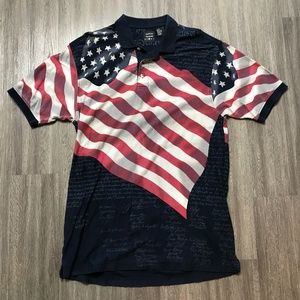 Cotton Trader Sport Polo Shirt Patriotic American